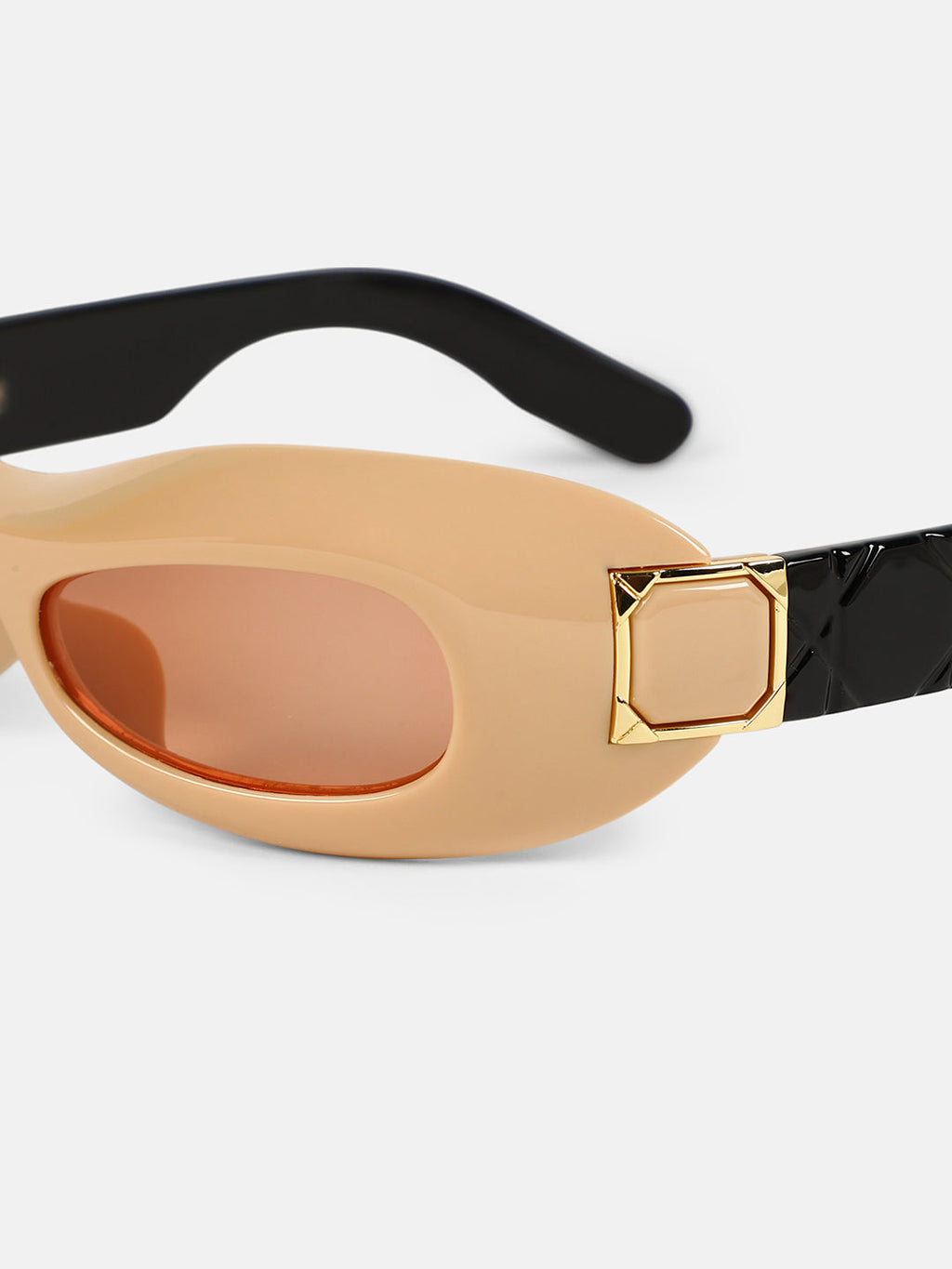 The Gilded Pastel Wraparound Sunglass - Sand Beige