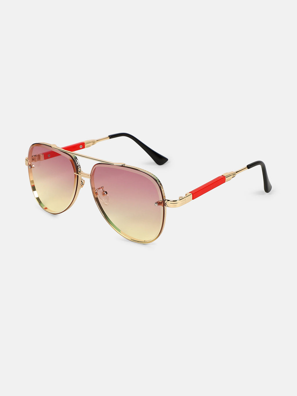 The Soprano Aviator Sunglass - Scarlet Red
