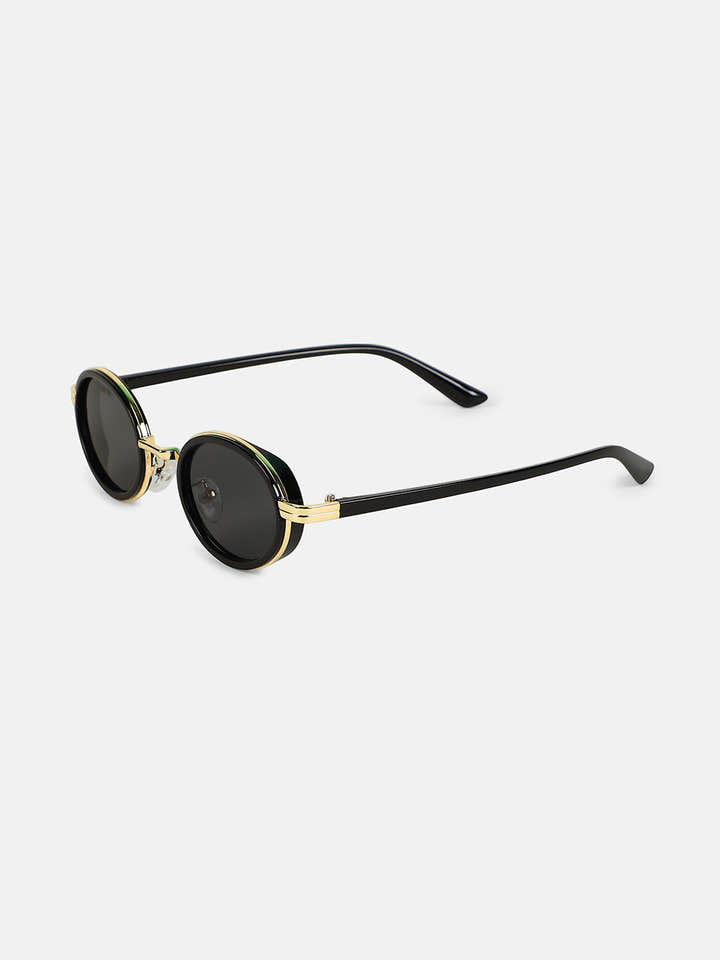 The Malibu Block Oval Sunglass - Onyx Black