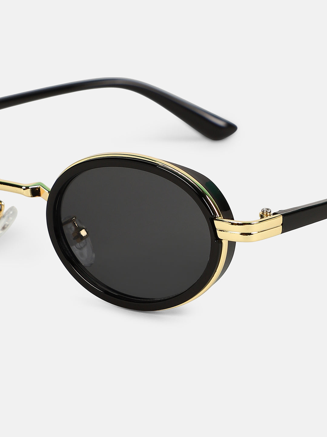 The Malibu Block Oval Sunglass - Onyx Black