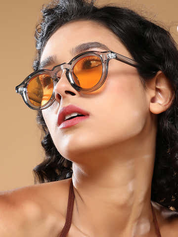 The Atticus Round Sunglass - Charcoal Grey