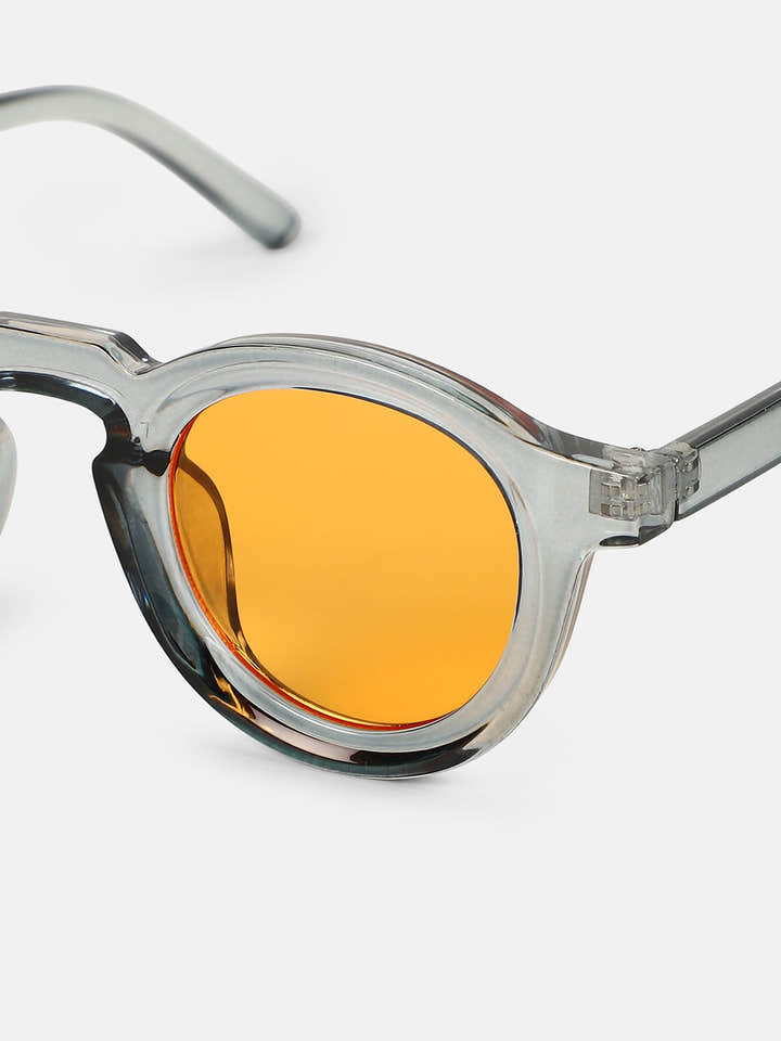 The Atticus Round Sunglass - Charcoal Grey