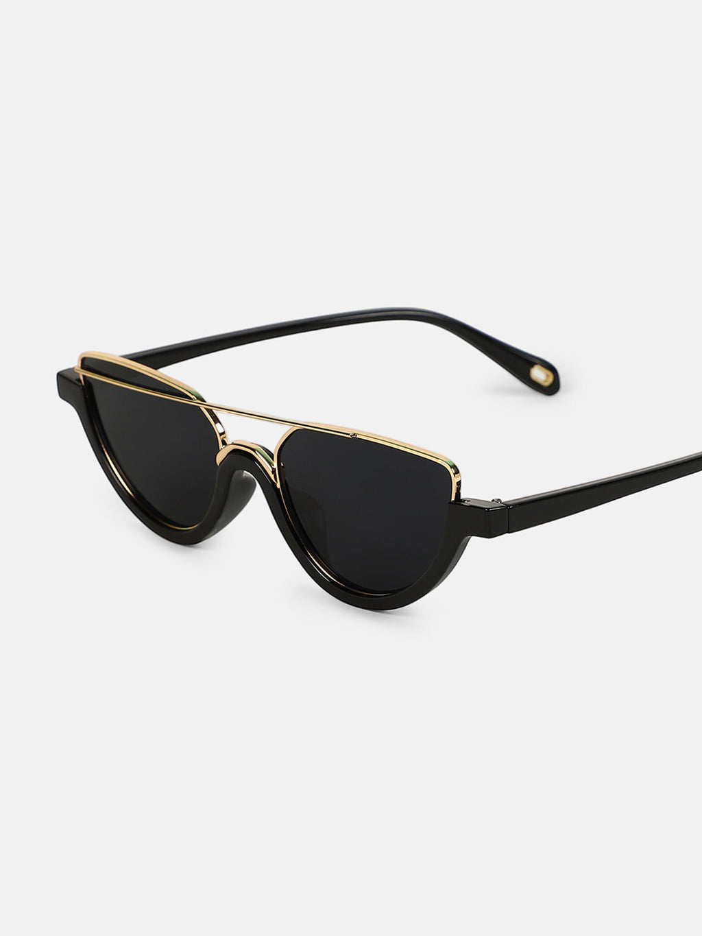 The Tilted-Bar Cateye Sunglass - Onyx Black