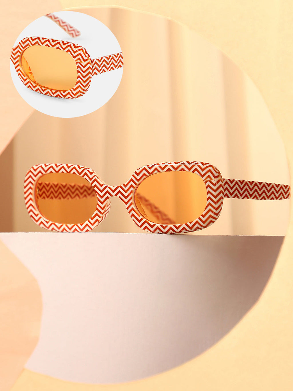 The Zany Retro Rectangular Sunglass - Sienna Brown