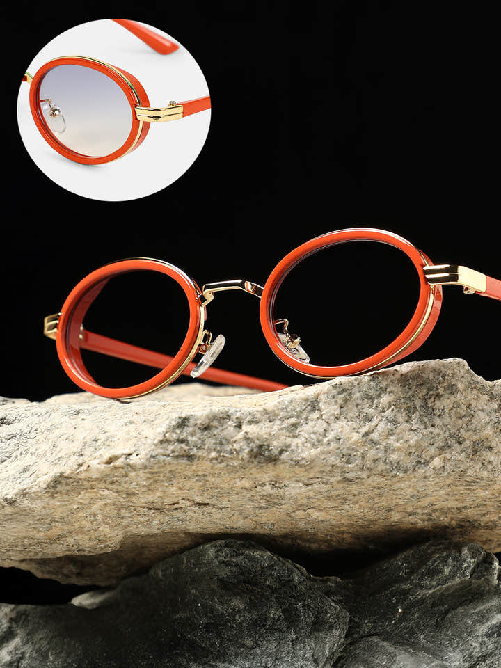 The Malibu Block Oval Sunglass - Sienna Brown