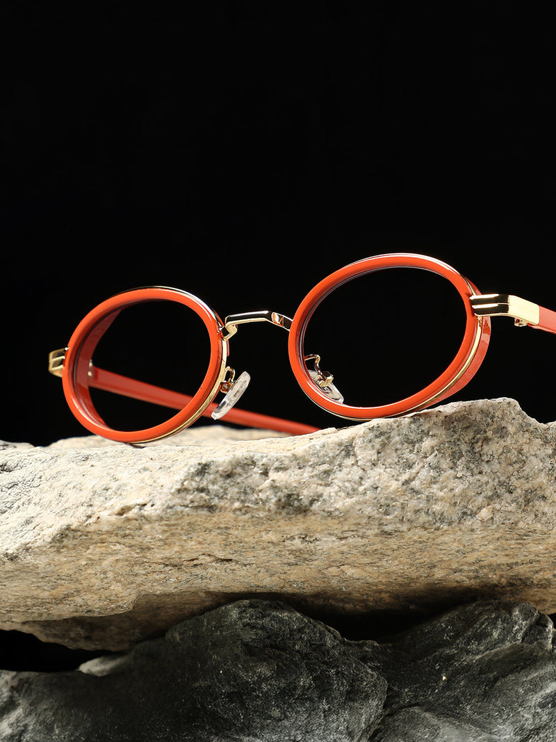 The Malibu Block Oval Sunglass - Sienna Brown