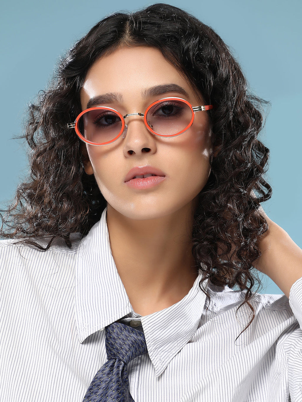 The Malibu Block Oval Sunglass - Sienna Brown