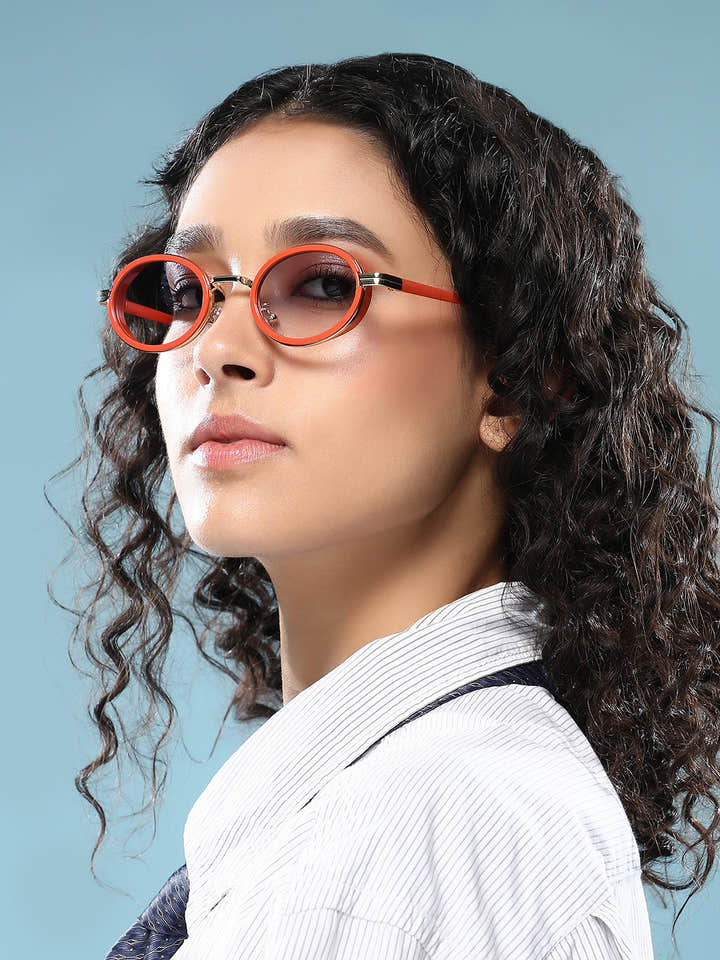 The Malibu Block Oval Sunglass - Sienna Brown