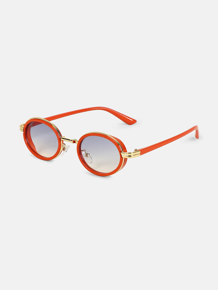 The Malibu Block Oval Sunglass - Sienna Brown