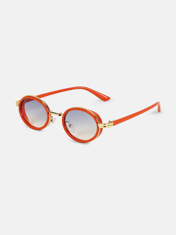 The Malibu Block Oval Sunglass - Sienna Brown