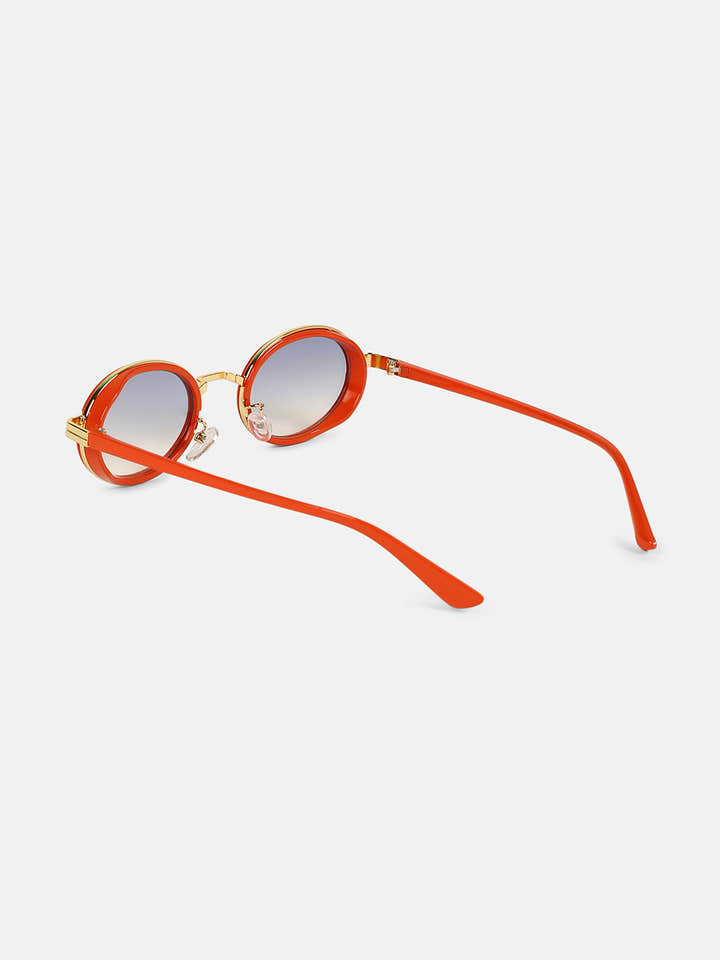 The Malibu Block Oval Sunglass - Sienna Brown