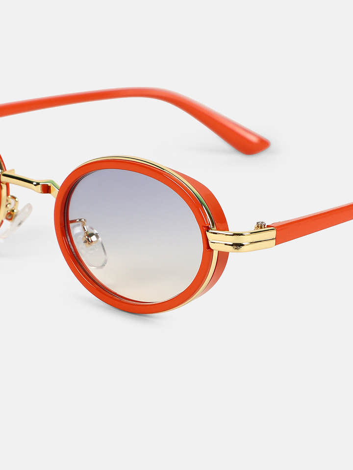 The Malibu Block Oval Sunglass - Sienna Brown