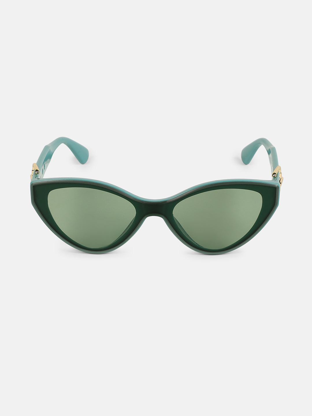 The Gilded Tang-Buckle Cateye Sunglass - Aqua Green