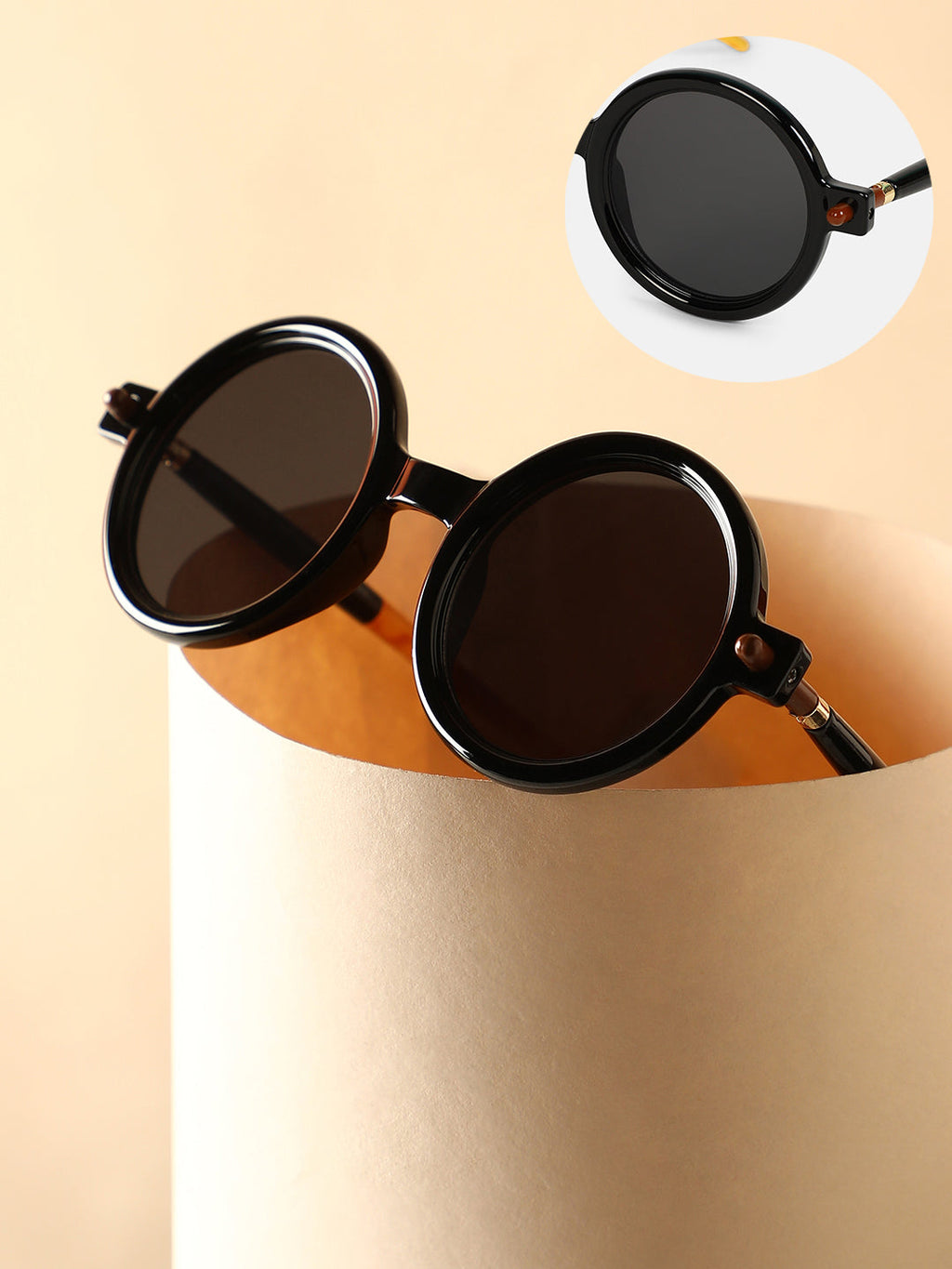 The Corsica Round Sunglass - Onyx Black