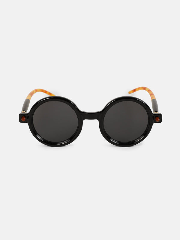 The Corsica Round Sunglass - Onyx Black