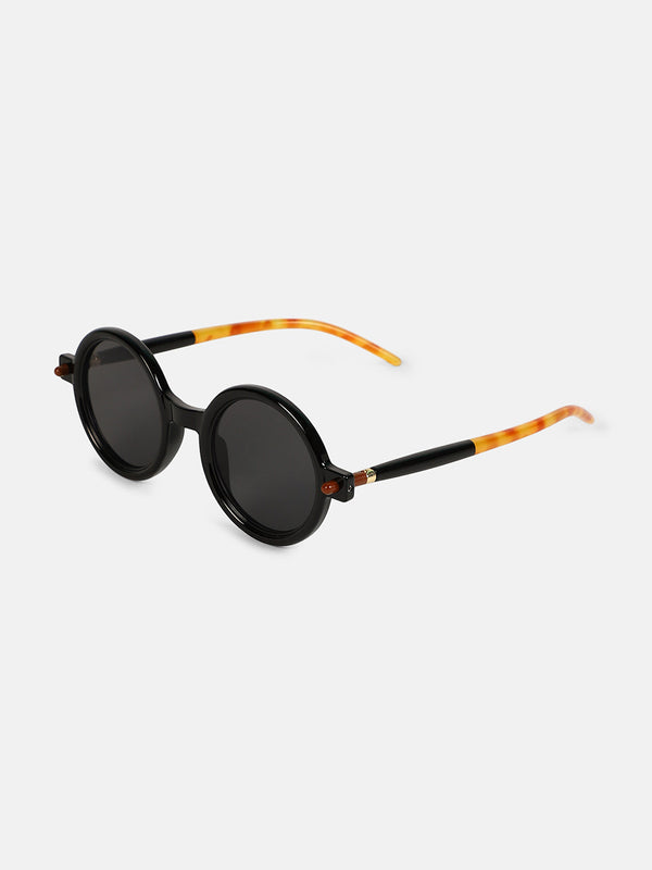 The Corsica Round Sunglass - Onyx Black