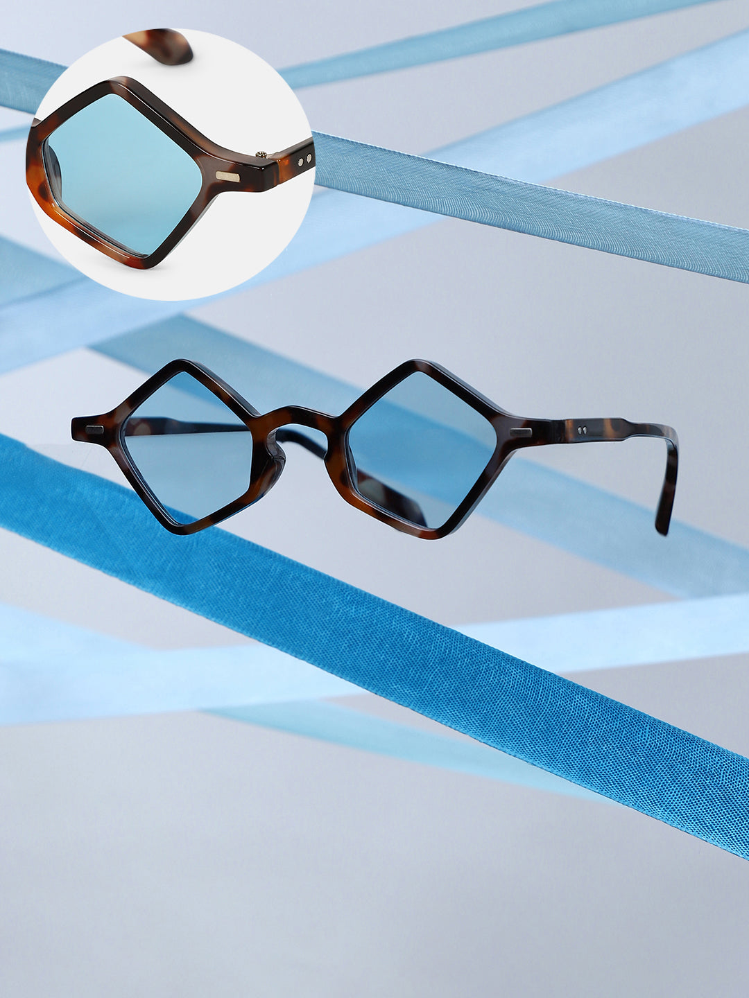 The Circuscore Diamond Sunglass - Indigo Blue