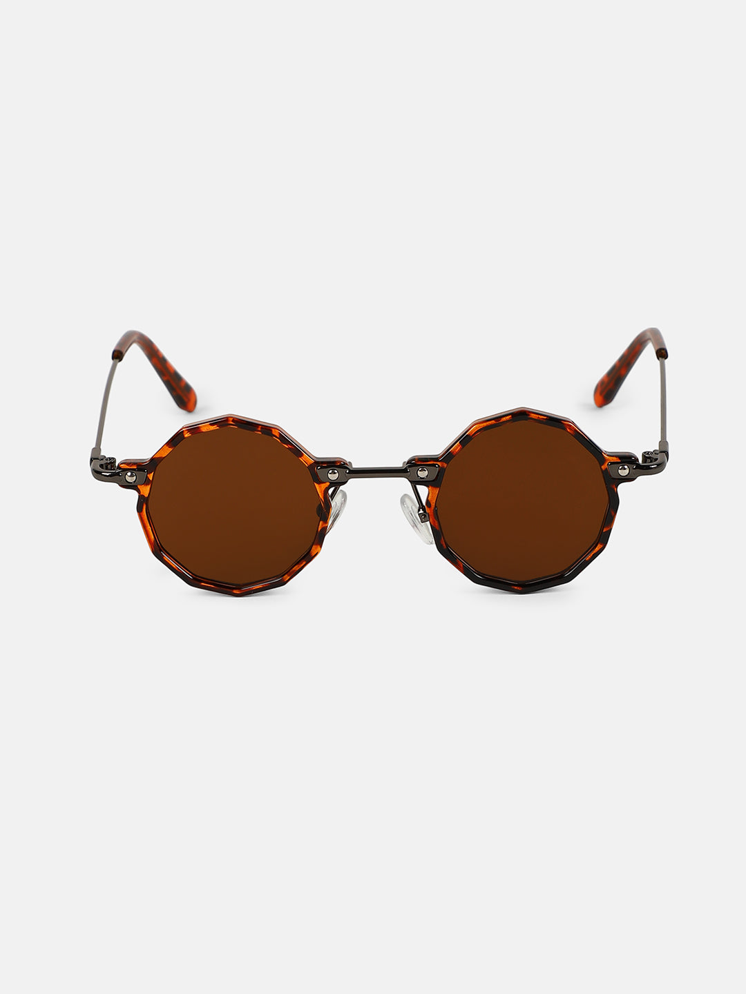 The Tortoiseshell Circuscore Geometric Sunglass - Coffee Brown