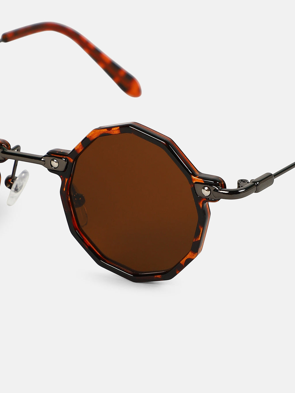 The Tortoiseshell Circuscore Geometric Sunglass - Coffee Brown
