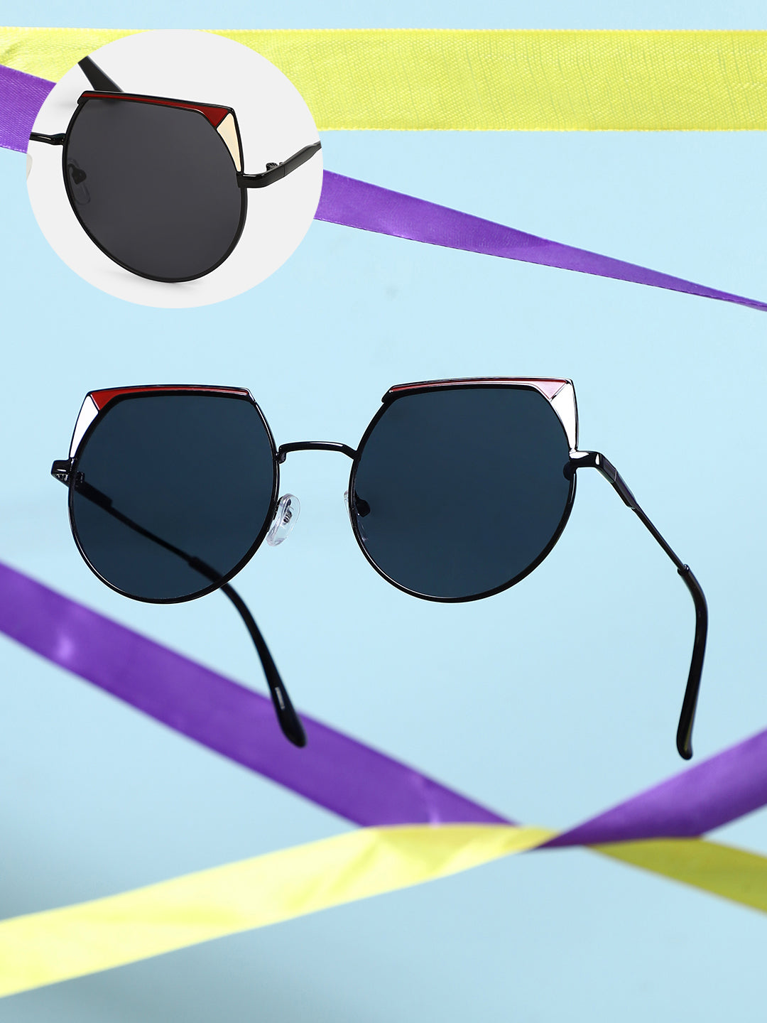 The Edge-Block Cateye Sunglass - Onyx Black