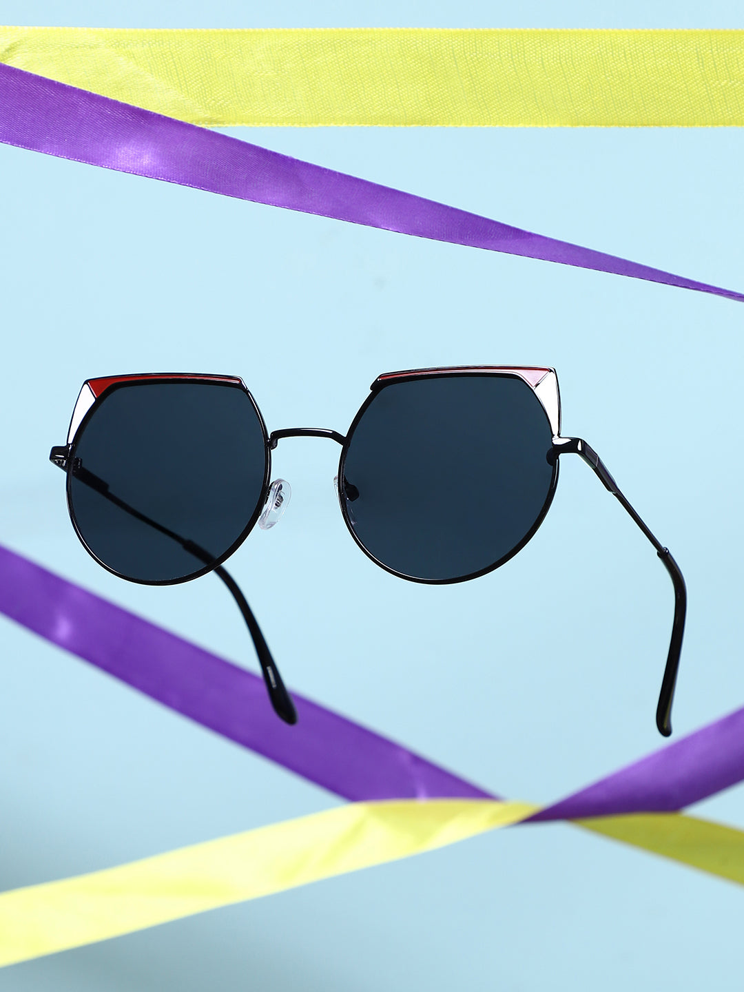 The Edge-Block Cateye Sunglass - Onyx Black