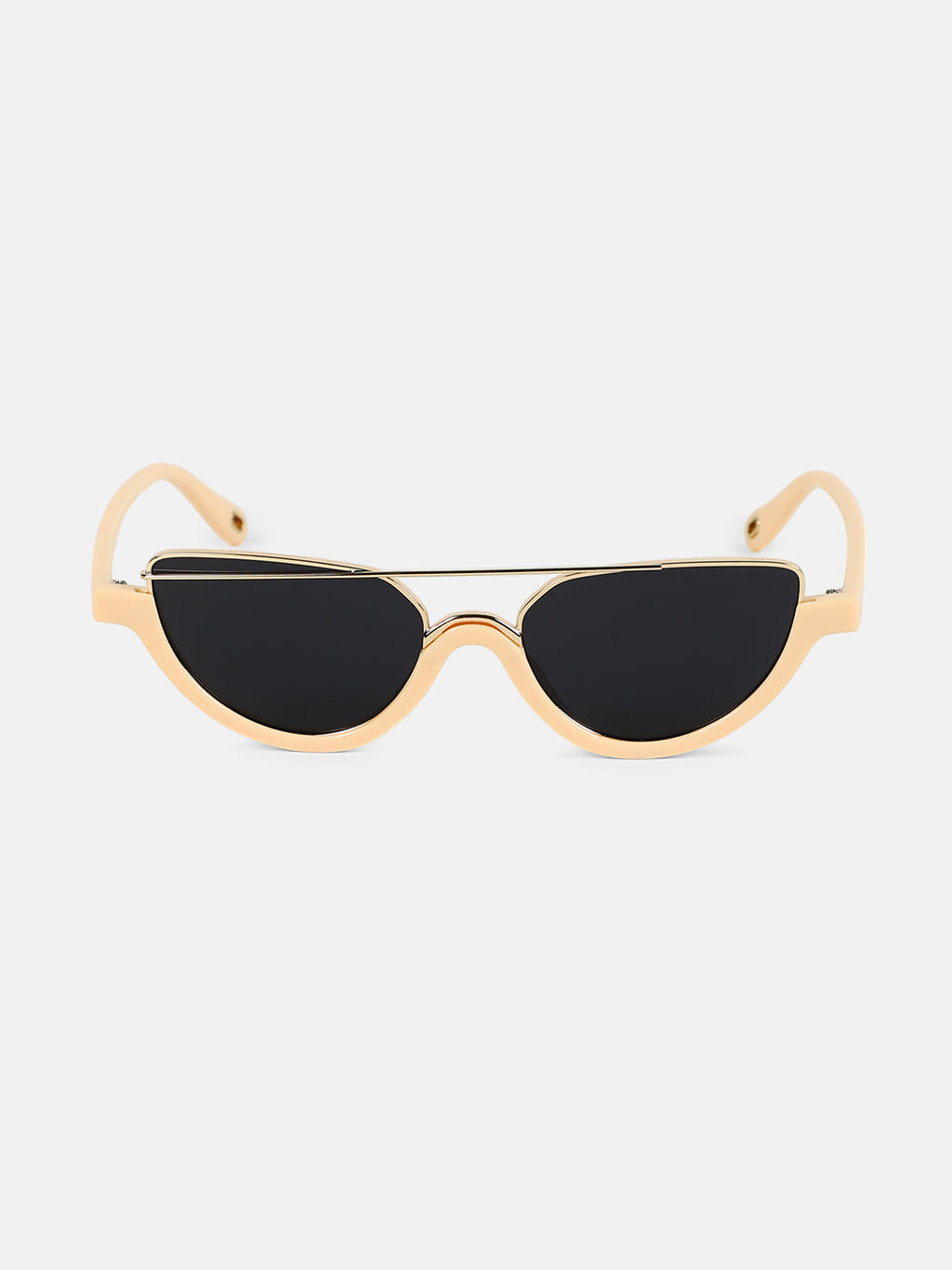 The Tilted-Bar Cateye Sunglass - Off-White