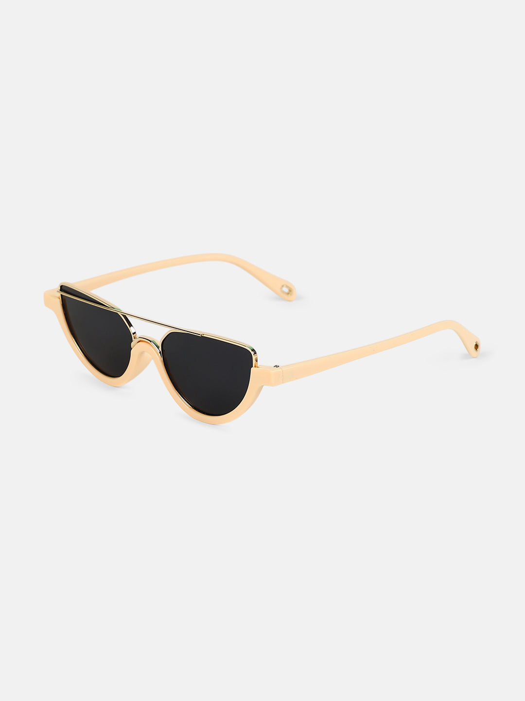 The Tilted-Bar Cateye Sunglass - Off-White