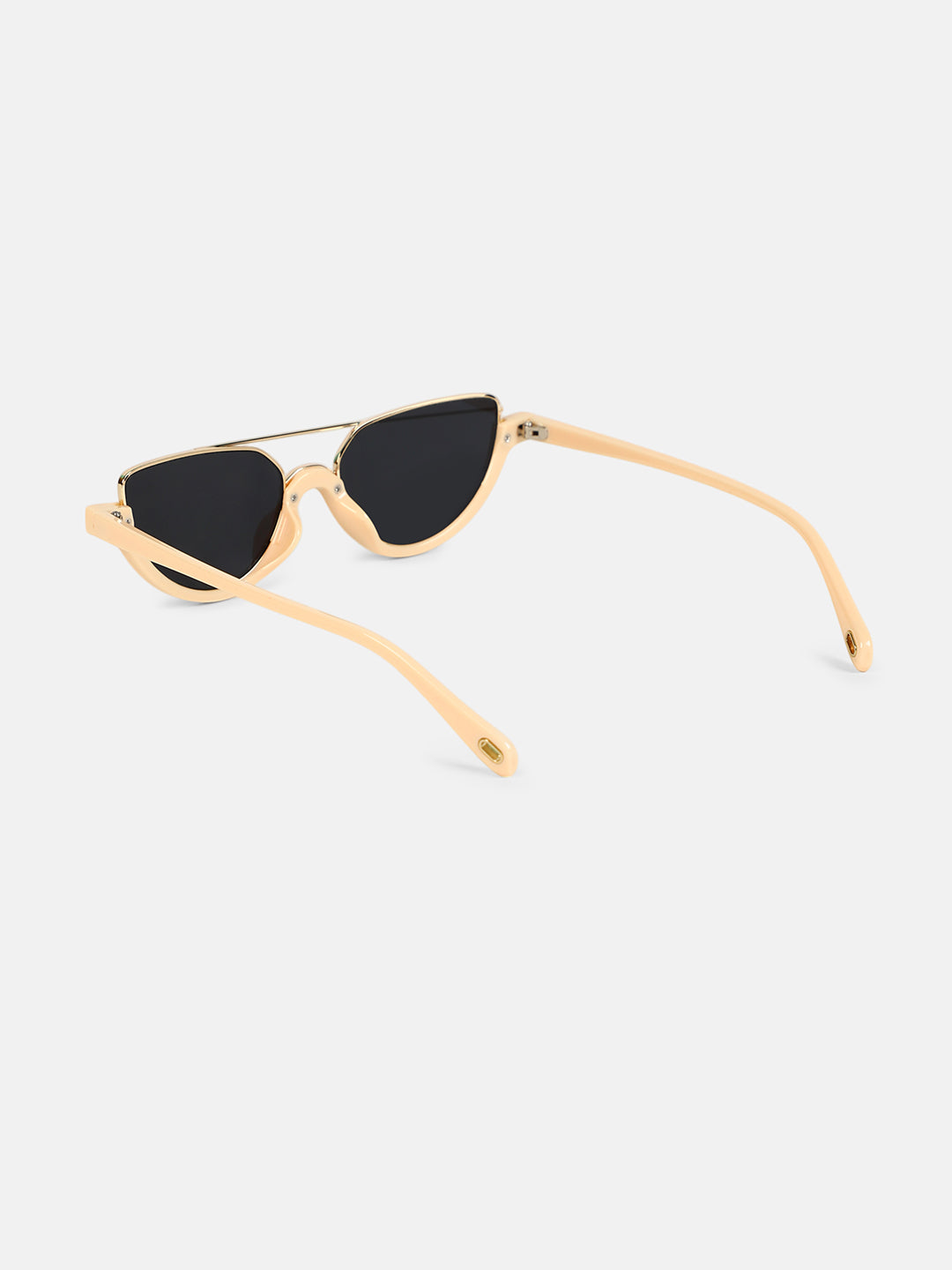 The Tilted-Bar Cateye Sunglass - Off-White