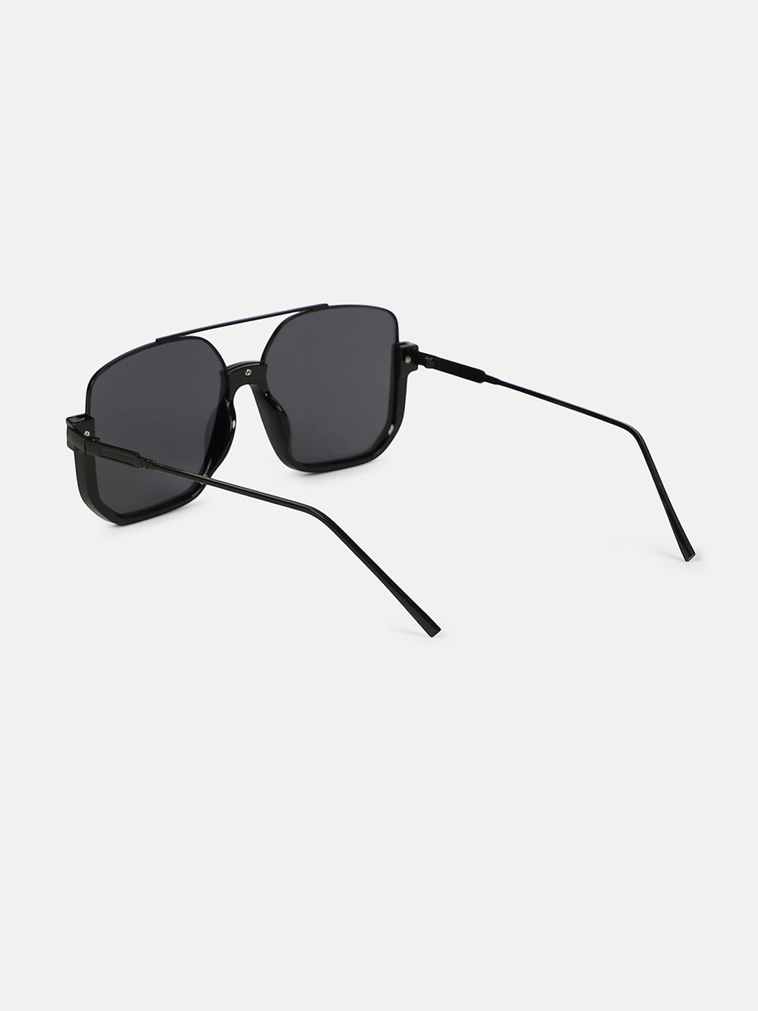 The Layover Rectangular Aviator Sunglass - Onyx Black
