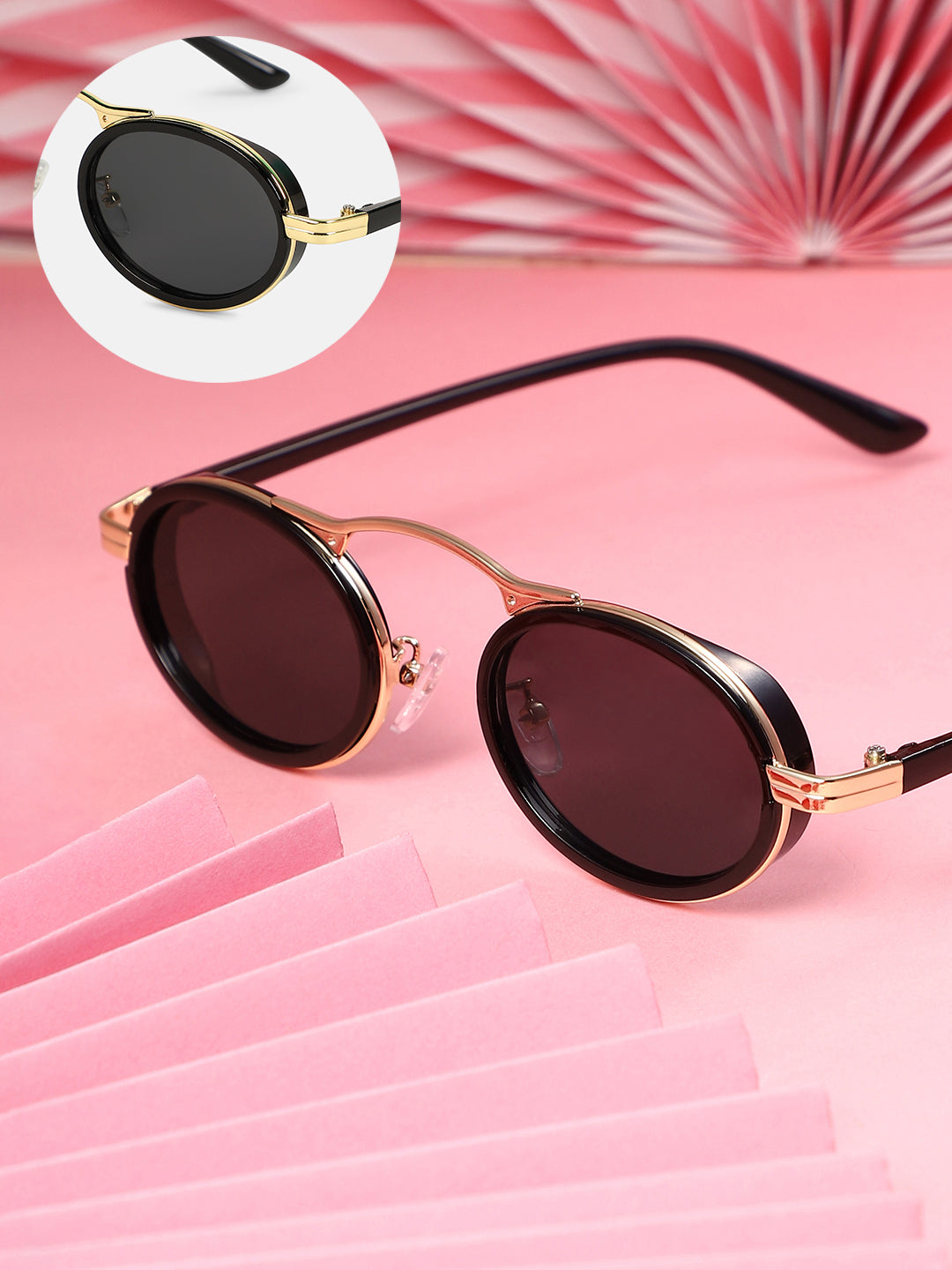 The Retro Malibu Oval Sunglass - Onyx Black