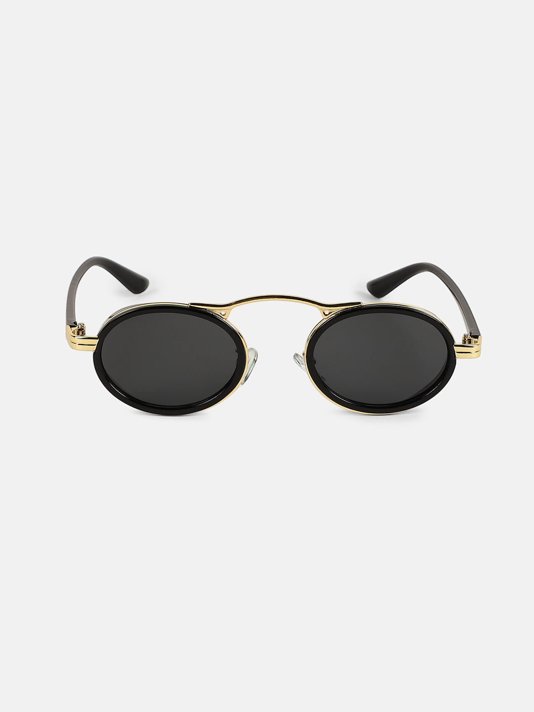The Retro Malibu Oval Sunglass - Onyx Black