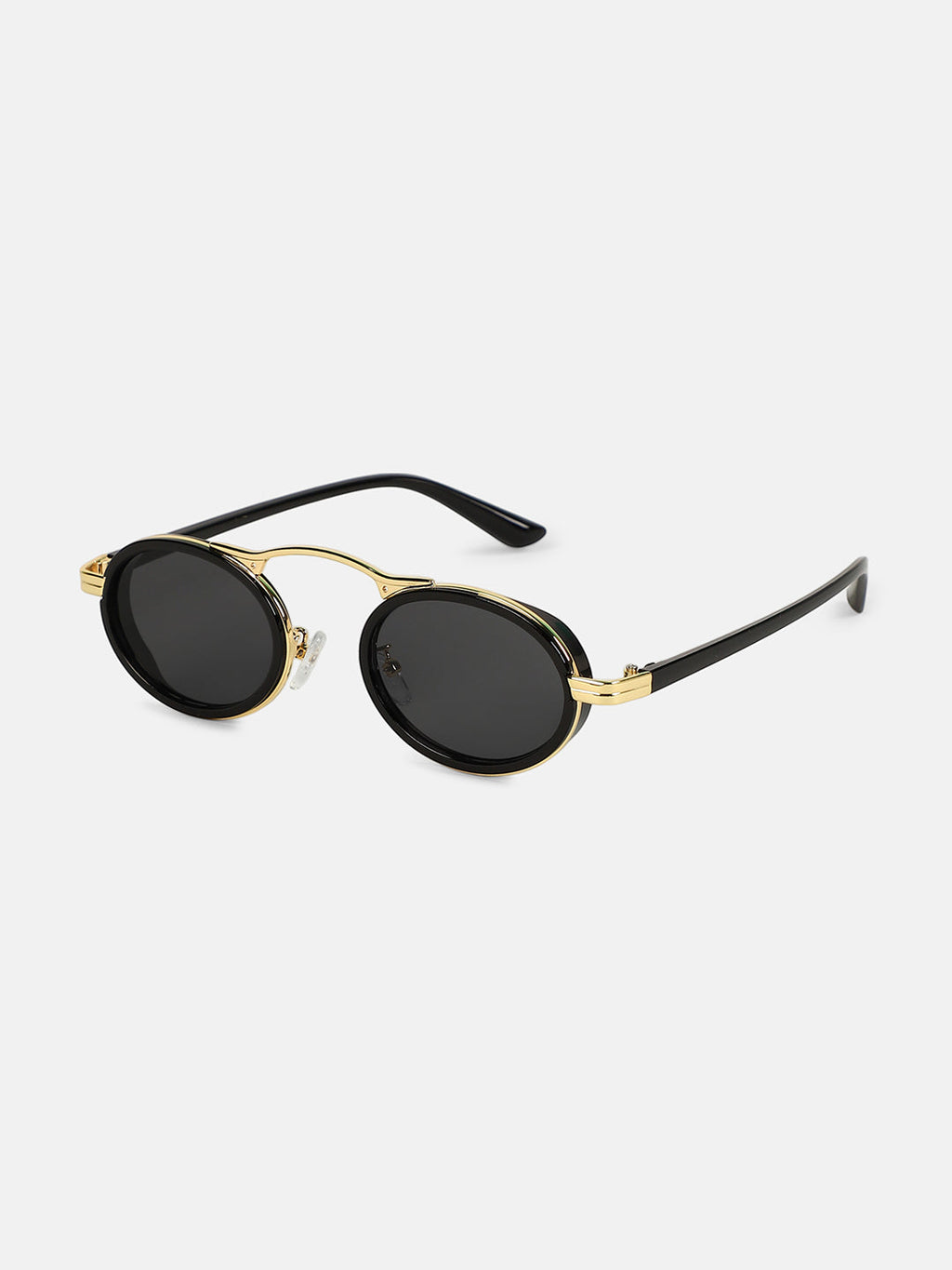 The Retro Malibu Oval Sunglass - Onyx Black