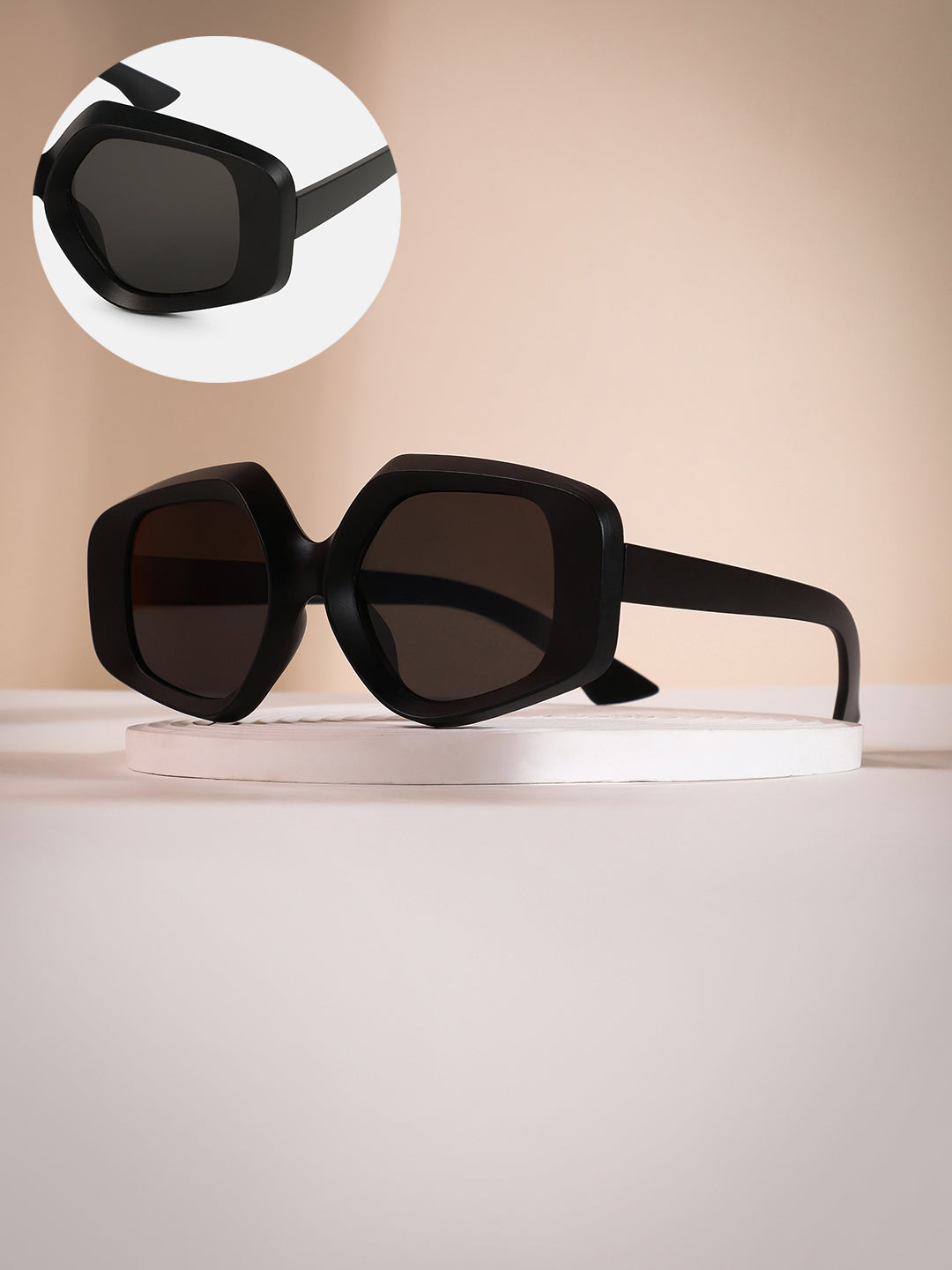 The Chonky-Matte Rectangular Sunglass - Midnight Black
