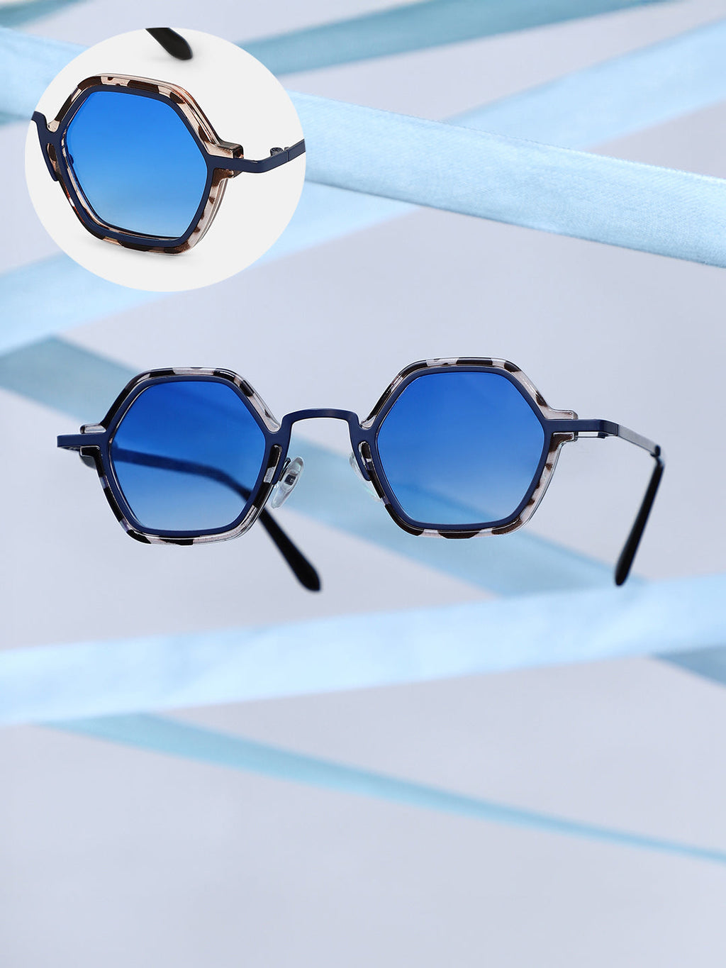 The Fluid Circuscore Hexagon Sunglass - Onyx Black