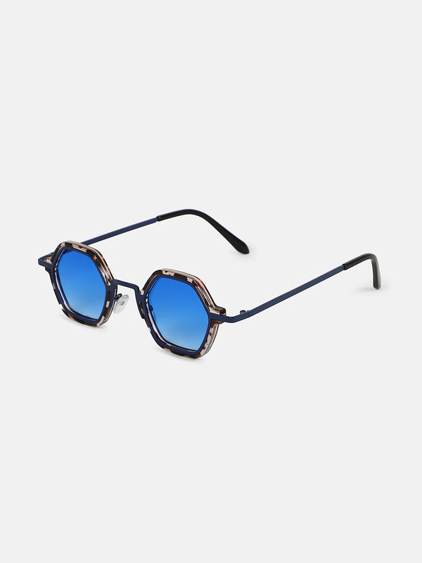 The Fluid Circuscore Hexagon Sunglass - Onyx Black