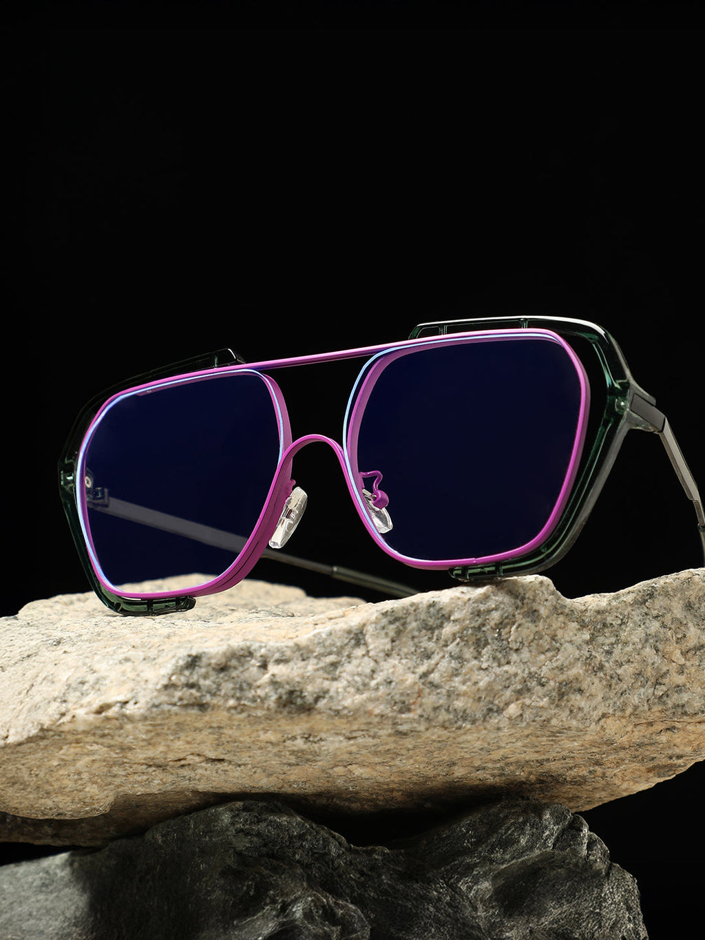 The Noir Oversized Sunglass - Electric Purple