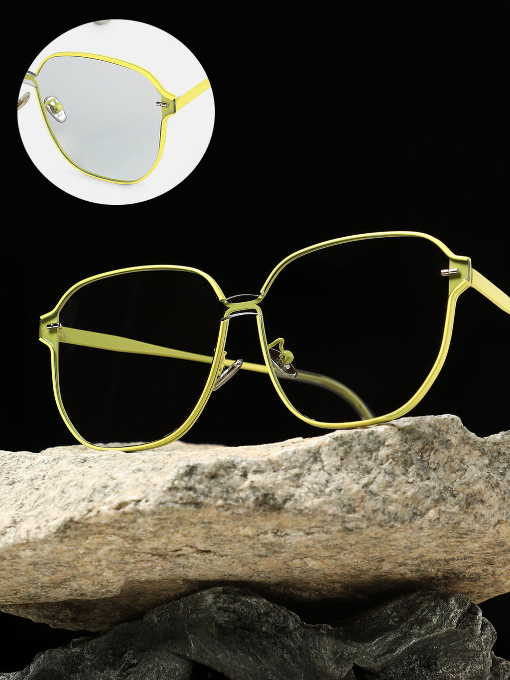 The Rave Oversized Sunglass - Neon Yellow