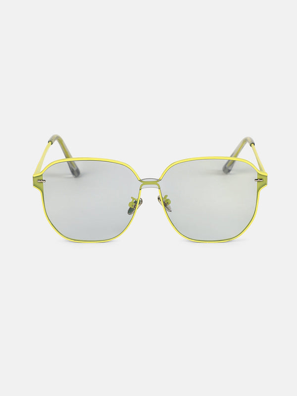 The Rave Oversized Sunglass - Neon Yellow