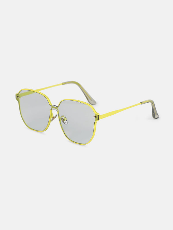 The Rave Oversized Sunglass - Neon Yellow