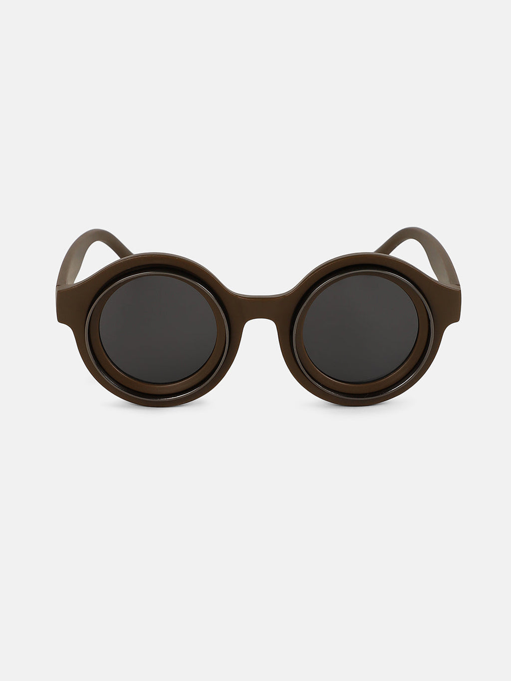 The Binoculars Round Sunglass - Taupe Brown