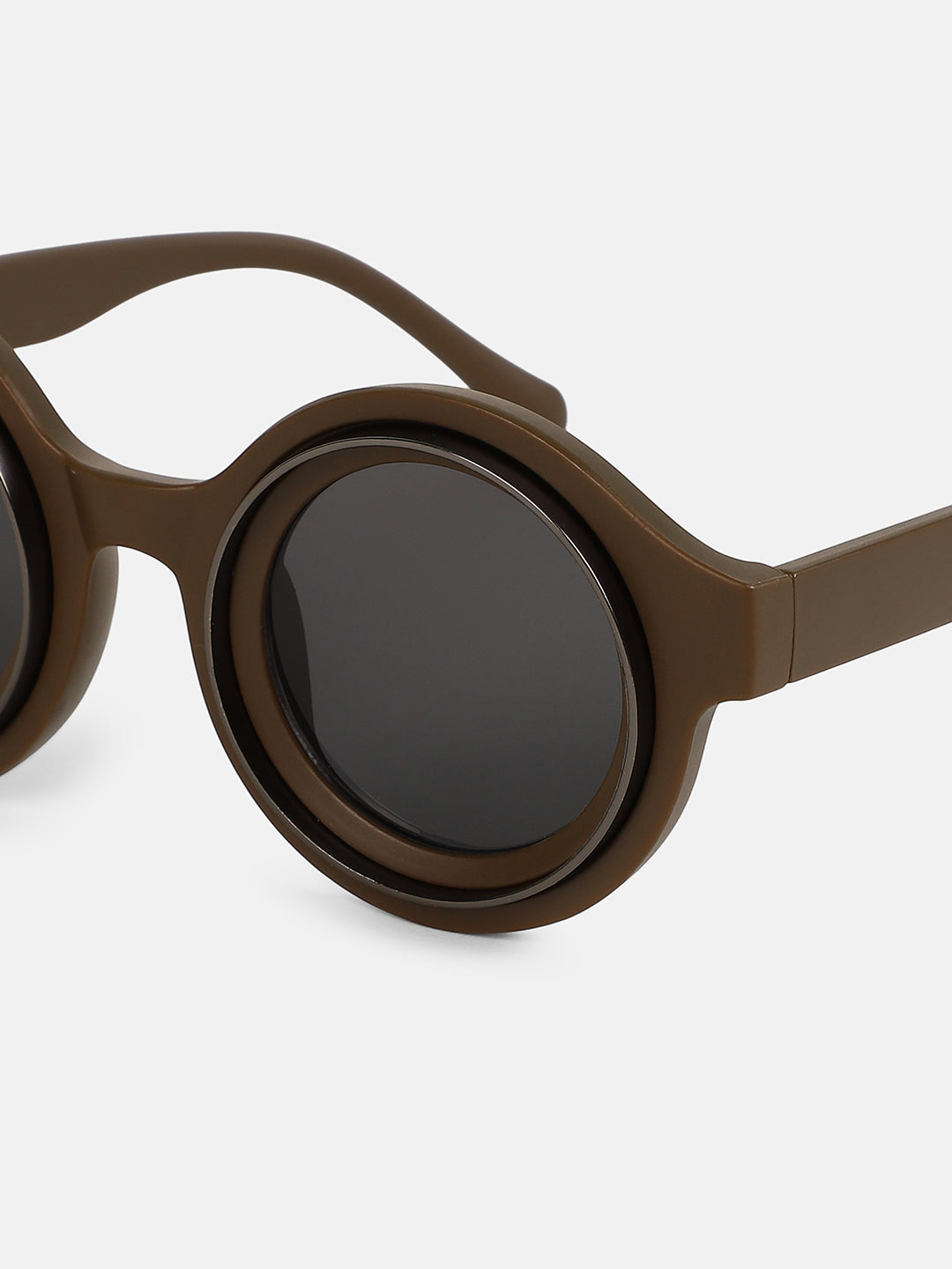 The Binoculars Round Sunglass - Taupe Brown