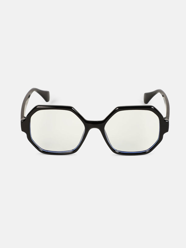 The Madame Geometric Sunglass - Onyx Black
