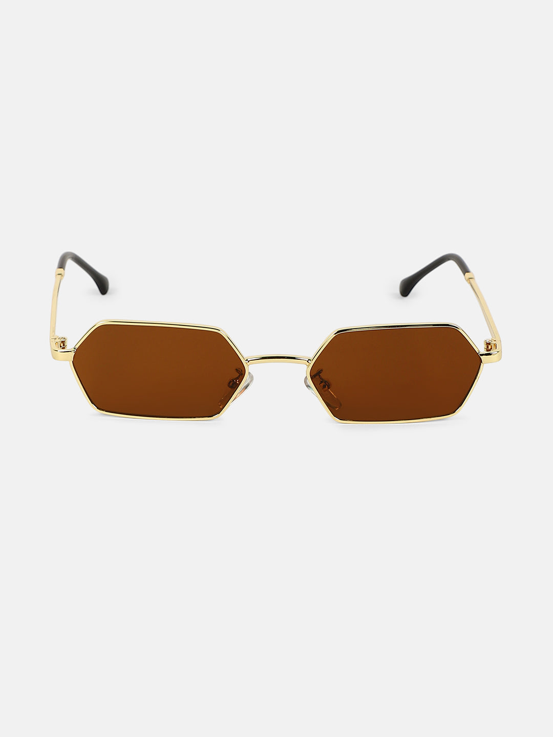 The Bash Geometric Sunglass - Coffee Brown