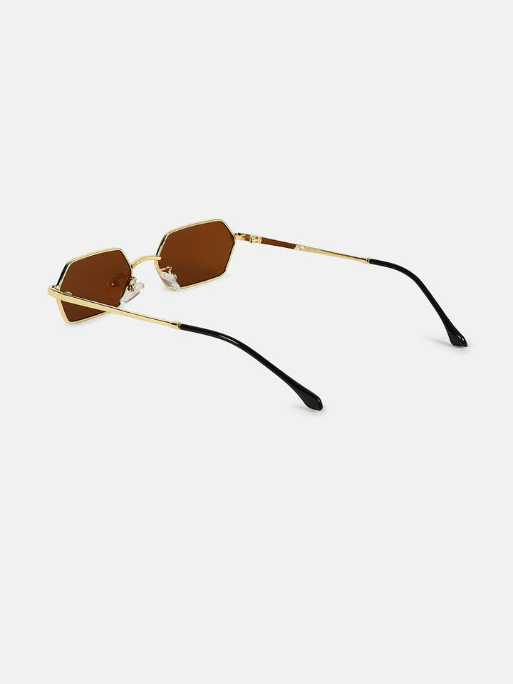 The Bash Geometric Sunglass - Coffee Brown