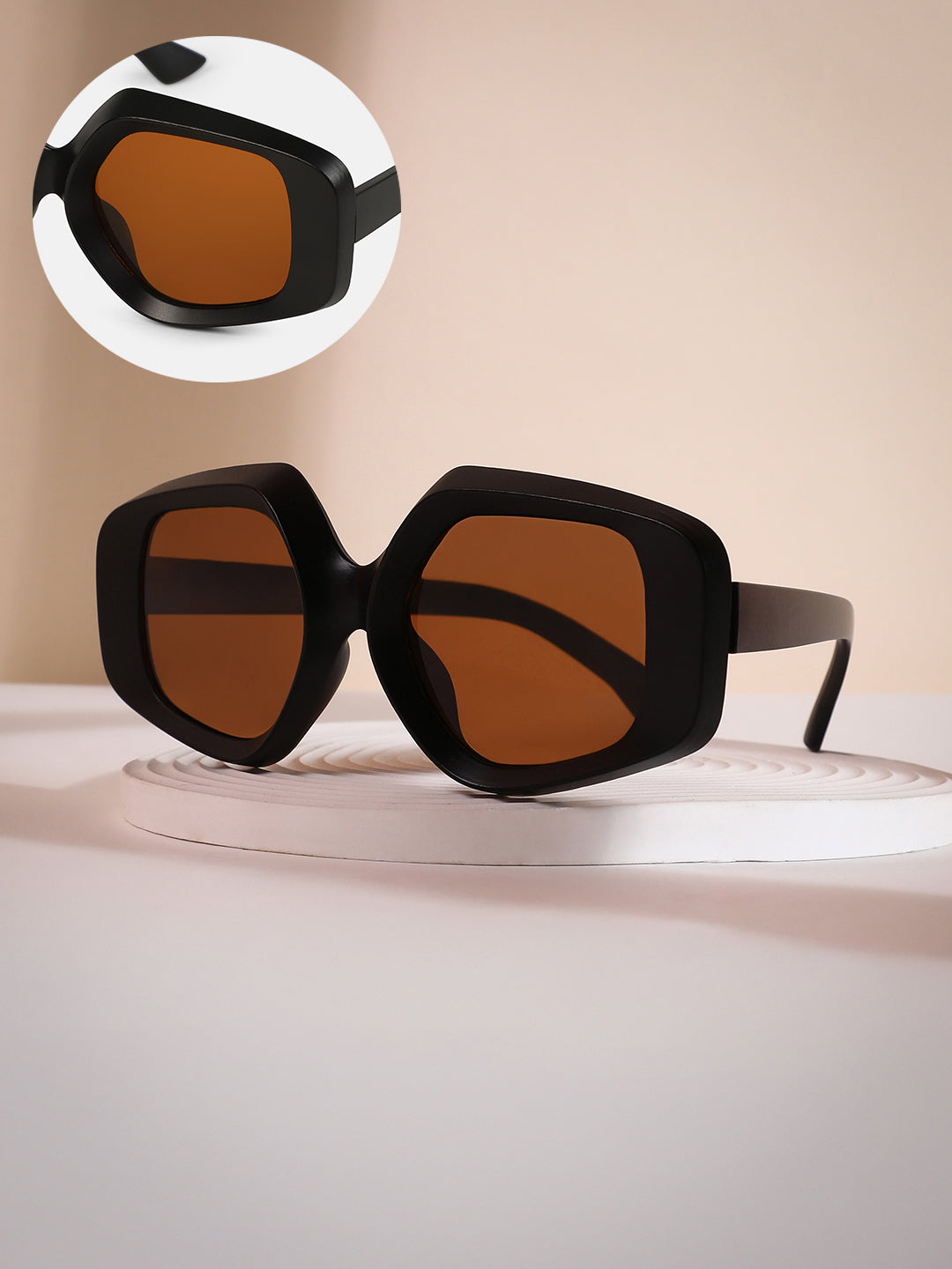 The Chonky-Matte Rectangular Sunglass - Coffee Brown