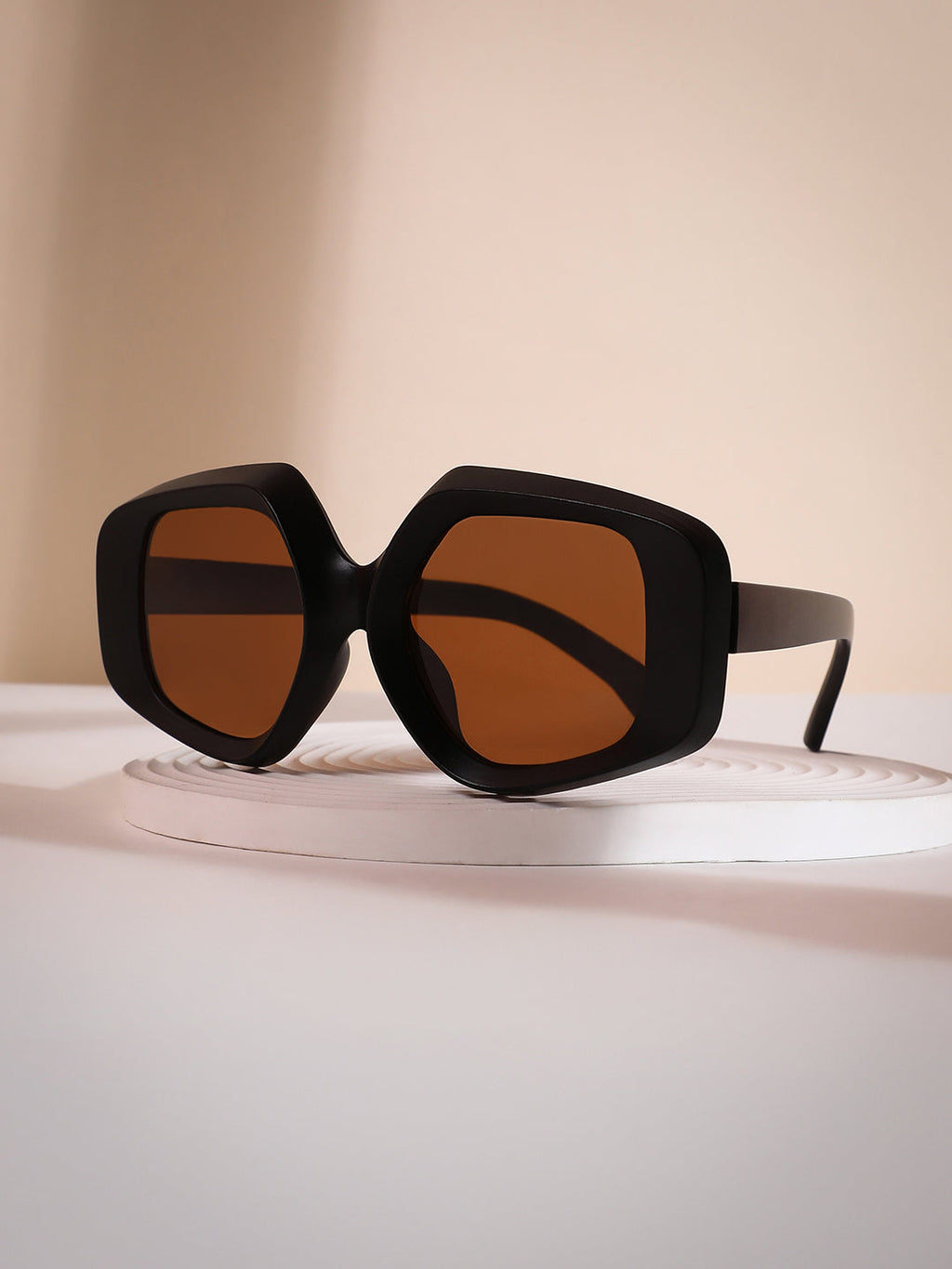 The Chonky-Matte Rectangular Sunglass - Coffee Brown