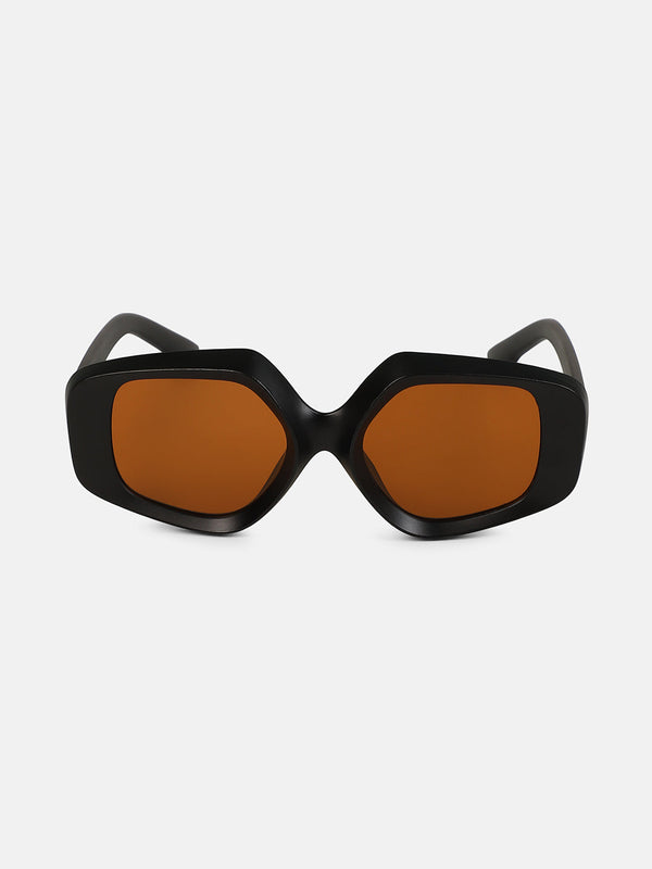 The Chonky-Matte Rectangular Sunglass - Coffee Brown