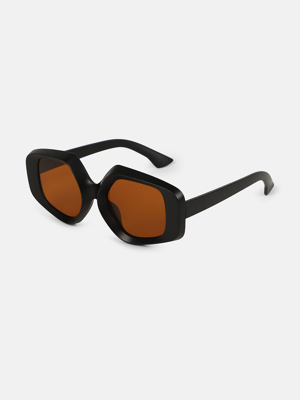 The Chonky-Matte Rectangular Sunglass - Coffee Brown