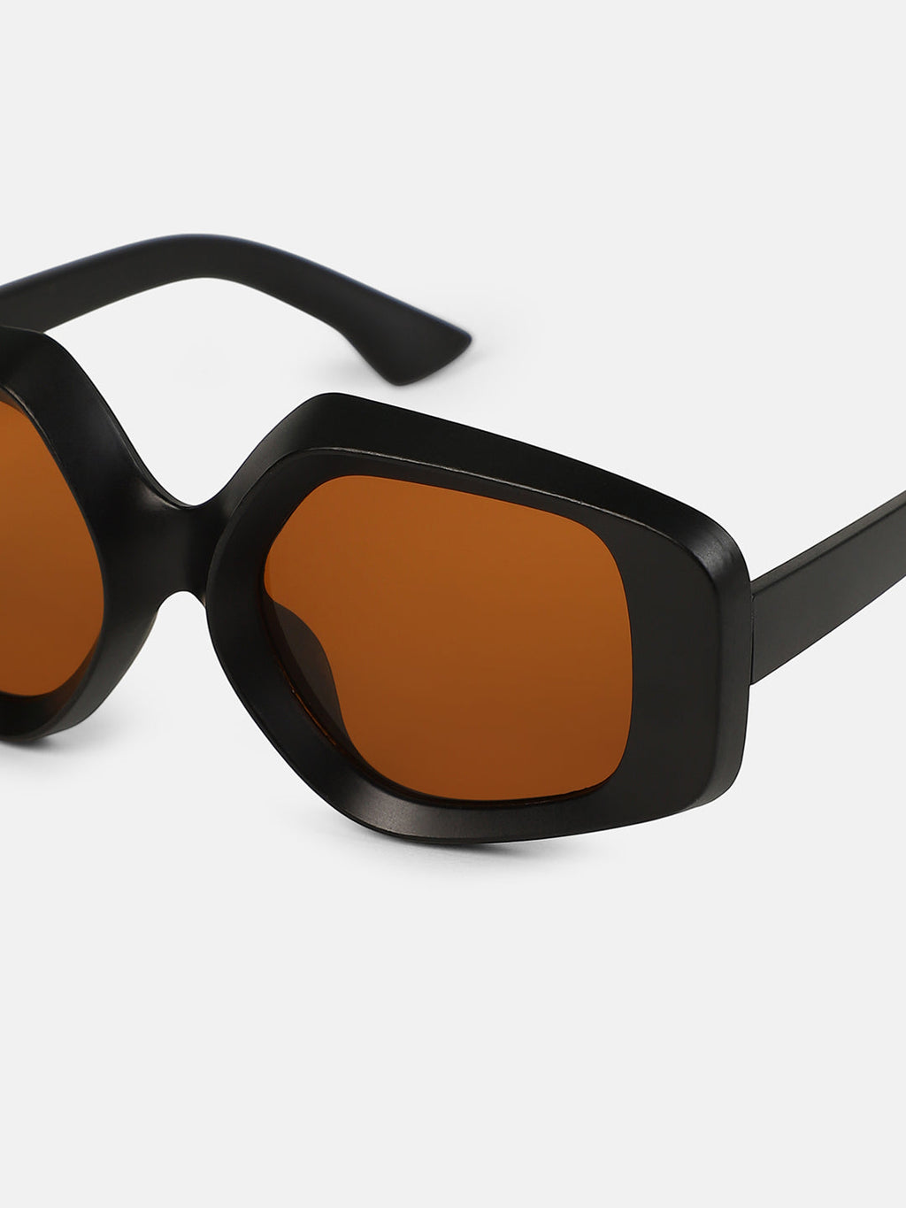 The Chonky-Matte Rectangular Sunglass - Coffee Brown