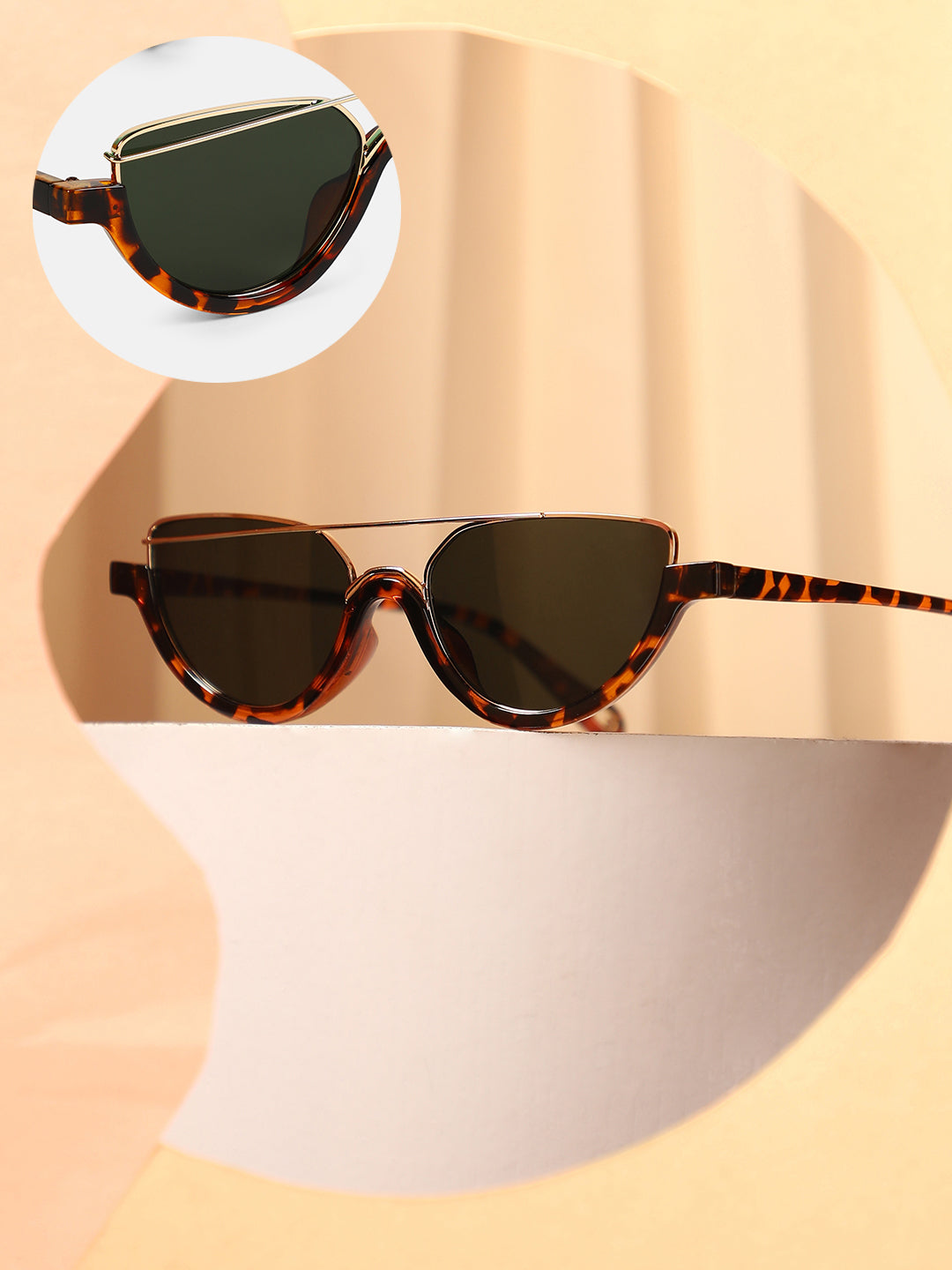 The Tilted-Bar Cateye Sunglass - Coffee Brown